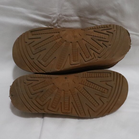 Womens Tan Sz 40 Slip On Suede Ankle Platform Comfy Indoor Short Slippers - Picture 6 of 8